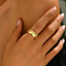 Brass Micro Pave Clear Cubic Zirconia Finger Rings for Women, Golden, Inner Diameter: 16~18mm