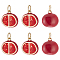 6Pcs Brass Enamel Pendants, Real 18K Gold Plated, Long-Lasting Plated, Pomegranate, Red, 13.3x13.3x6.7mm, Hole: 2.8mm