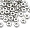 Brass Beads, Flat Round, Cadmium Free & Nickel Free & Lead Free, Real Platinum Plated, 4x4x1.5mm, Hole: 1.4mm
