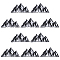 10Pcs Cloth Clothing Patches, Mountain, Black, 51x94x1.2mm
