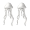 304 Stainless Steel Jellyfish Stud Earrings, Stainless Steel Color, 38x16mm