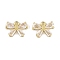 Brass Micro Pave Clear Cubic Zirconia Charms, Cadmium Free & Nickel Free & Lead Free, Long-Lasting Plated, Bowknot, Real 14K Gold Plated, 8.5x11.5x3mm, Hole: 1mm