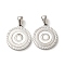 304 Stainless Steel Pendants, Flat Round Shell Charms with Letter, Stainless Steel Color, Letter O, 20.5x17.5x1.5mm, Hole: 2.5x4.5mm