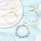 3Pcs 3 Colors Glass Pearl Round Beads Link Bracelets for Women, with Rectangle 201 Stainless Steel Quick Link Connectors, Mixed Color, 7-3/4~8 inch(19.7~20.3cm), 1pc/color