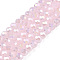 Electroplate Glass Beads Strands, Imitation Jade Beads, AB Color Plated, Faceted, Rondelle, Misty Rose, 4x3mm, Hole: 0.4mm, about 110~115pcs/strand, 39~40cm