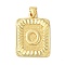 Rack Plating Brass Pendants, Long-Lasting Plated, Lead Free & Cadmium Free, Square with Letter Charms, Letter O, 24x17x2.5mm, Hole: 4x3.5mm