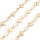 Brass Curved Rectangle & Flat Round Link Chains CHC-M025-41G-1