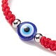 Bracelet de perles tressées en résine mauvais œil BJEW-JB08424-01-4