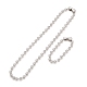 304 Stainless Steel Ball Chain Necklace & Bracelet Set STAS-D181-02P-01D-1