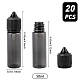 Benecreatプラスチックスクイズボトル  ブラック  30x114.5mm  容量：50ミリリットル AJEW-BC0001-33B-2