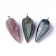 Natural Indian Agate Pointed Pendants G-E541-10E-1