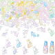 CRASPIRE 420Pcs 7 Colors Glitter Powder Resin Cabochons MRMJ-CP0001-04-1
