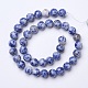 Perles de jaspe tache bleue naturelle G-D855-10-10mm-2