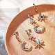 FIBLOOM 2 Sets 2 Styles Colorful Rhinestone Moon & Star Asymmetrical Earrings EJEW-FI0001-22-7