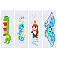 GORGECRAFT 4 Sets 4 Styles Cross Stitch Bookmark Kits DIY Embroidery Bookmark Easy Stamped Embroidery Bookmark for Beginners Youth Adults Sea Horse Penguin Dinosaur Butterfly Patterns DIY-FG0004-07-1
