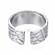 304 anillo de puño abierto texturizado de acero inoxidable RJEW-T023-38P-2