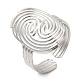 304 anillo abierto de acero inoxidable con forma de vórtice para mujer. RJEW-M149-17P-3