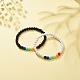 2 Uds. Juego de pulseras elásticas con cuentas redondas acrílicas de 2 colores para mujer BJEW-JB08555-01-2