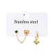 Комплекты из серег-гвоздиков и колец из нержавеющей стали 304 EJEW-K268-93G-01-4
