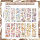 CRASPIRE Plant Journaling Stickers 12 Sheets Vintage Scrapbook Sticker Aesthetic Natural Flower Butterfly Gold Stamping Stickers Floral Decorative Decals for Laptop Envelopes Notebook Luggage DIY-CP0008-37-2