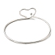201 Stainless Steel Wire Wrap Heart Bangle BJEW-E079-03P-2