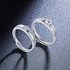 Shegrace ajustable 925 anillos de dedo de pareja de plata esterlina JR416A-2