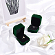 BENECREAT Green Velvet Couple Ring Box Square Earring Pendant Case Engagement Wedding Box for Wedding Birthday and Anniversary VBOX-WH0003-07A-5