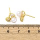 Серьги-гвоздики из вишневой латуни с микропаве из кубических цирконий EJEW-H158-08B-G-5