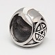 Unique Valentines Day Gifts Retro Men's Wide Band Pentagram Rings RJEW-F006-316-3