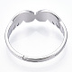 304 anillo ajustable de ala de acero inoxidable para mujer RJEW-T027-10P-4