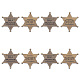 8Pcs 2 Style Hexagram with Word Safety Pin Brooch JEWB-FG0001-17-1