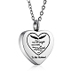 Stainless Steel Heart Urn Ashes Pendant Necklace NJEW-SZ0001-60E-1