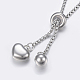Adjustable 304 Stainless Steel Lariat Necklaces NJEW-L453-19D-3