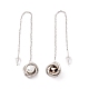 Lunga catena con orecchini pendenti con perle di plastica EJEW-A067-05P-3