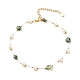 Natural Moss Agate & Pearl Beaded Anklet AJEW-AN00500-01-1