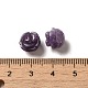 Cuentas de flores talladas de lepidolita natural/mica púrpura G-O156-B-24-3