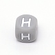 Silikon-Alphabet-Perlen für die Herstellung von Armbändern oder Halsketten SIL-TAC001-01A-H-1