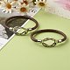 Braided Imitation Cowhide Leather Cord Bracelets for Couple BJEW-JB06443-22