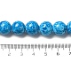 通常のランプワークビーズ  斑点のある丸い  ドジャーブルー  11.5~12x11~11.5mm  穴：2mm FOIL-C001-03B-4