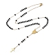 Glass Rosary Bead Necklaces NJEW-H019-03G-2
