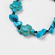 Bracelets de perles tressées teintées et synthétiques turquoise (teintes) BJEW-JB03767-2