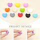 CHGCRAFT 48Pcs 12Colors Heart Shaped Silicone Beads for DIY Necklaces Bracelet Keychain Making Handmade Crafts SIL-CA0001-43-5
