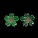 蓄光樹脂カボション  5枚の花/桜  淡緑色  26x5mm RESI-G030-01E-1