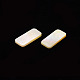 天然な黄色のシェルカボション  長方形  貝殻色  11x5x1mm SSHEL-T014-35-3
