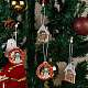 クリスマスの木製の装飾品セット  装飾品をぶら下げている12個の木製ペンダントキット  クリスマスツリーのドアやパーティーギフトの装飾に  家とフラットラウンド  ミックスカラー  132x132mm JX057A-5