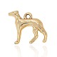 Nickel Free & Lead Free Golden Plated Alloy Puppy Pendants PALLOY-J169-88G-NR-1