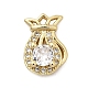 Кабошоны из прозрачных кубических цирконий в форме мешочка из латуни KK-A275-33B-G-1