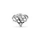 TINYSAND@ Sterling Silver Cubic Zirconia Swirl Engagement Ring TS-R162-S-8-3
