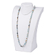 Colliers/bracelets enroulés multi-usages en perles d'amazonite à fleurs naturelles X-NJEW-K095-B05-4