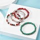 Bracelets extensibles en perles de verre pour femmes BJEW-JB09350-2